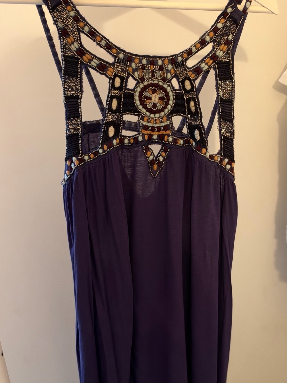 Vintage free people Bohemian Embellished Purple Women's Dress
